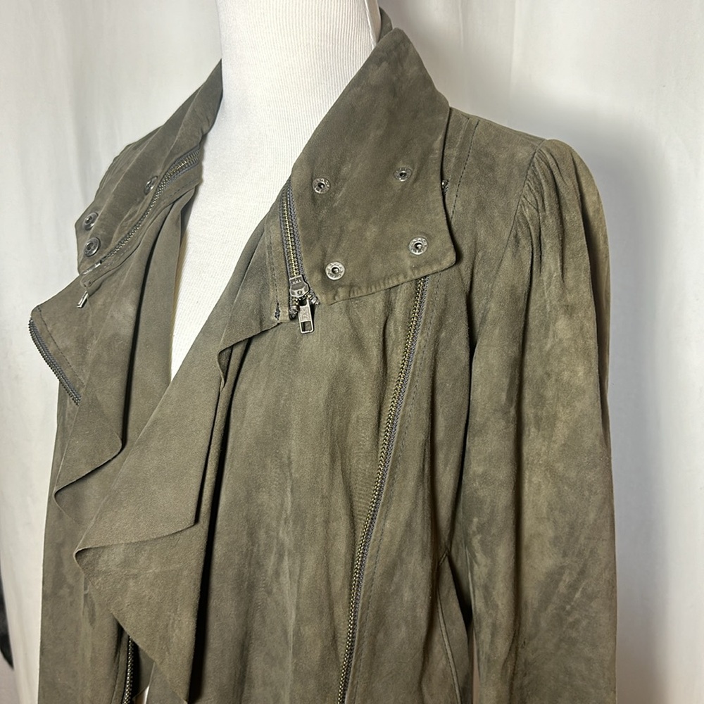 100% Suede Army Green Jacket - Picture 3 of 8